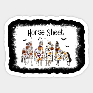 Horse Sheet Horse Ghost Halloween Funny Saying Men Women Sticker